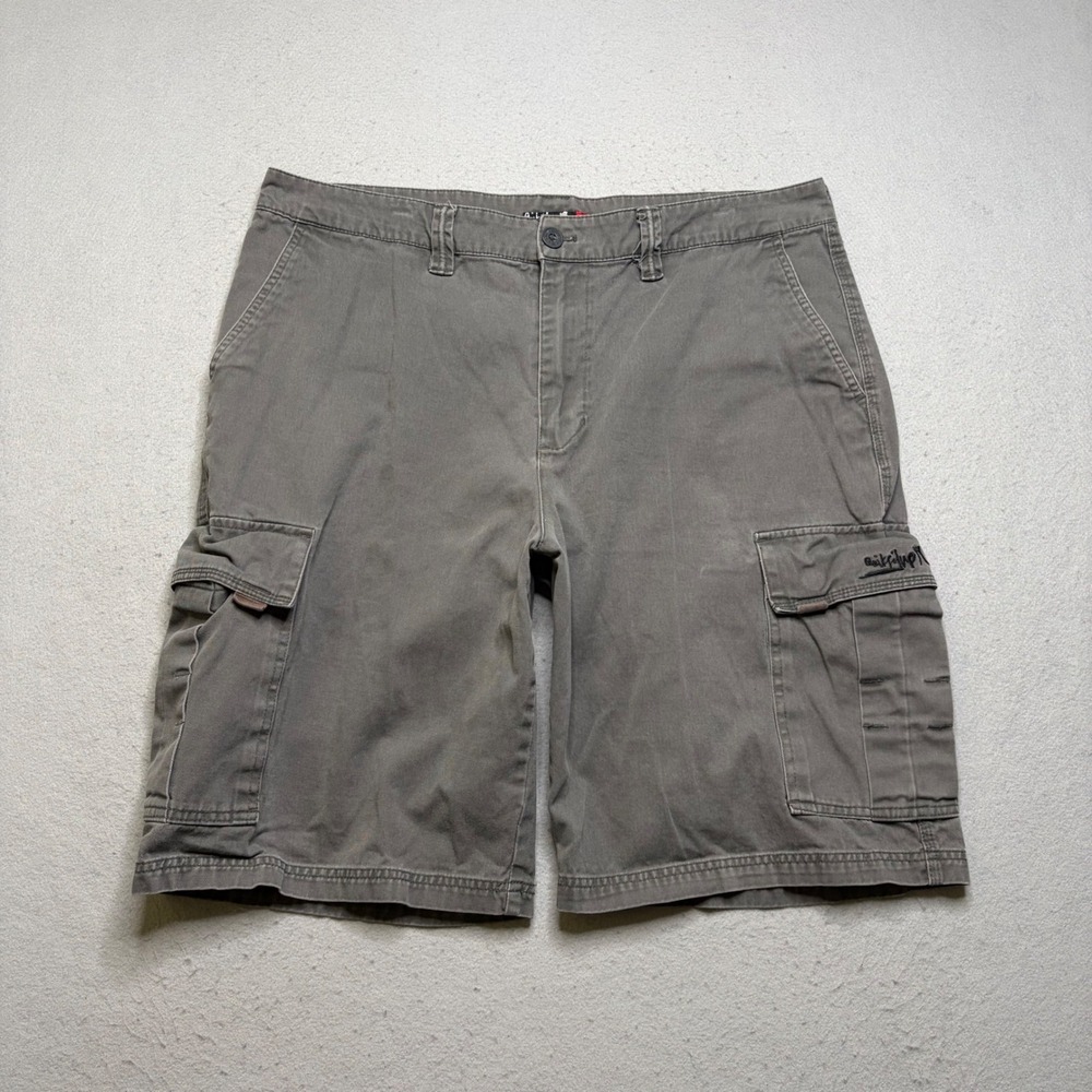 Quiksilver Cargo Shorts Mens 37 Grey Y2K Cotton Utility Multi Pocket Skater Surf
